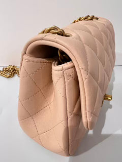 Handbag - 23S Flap Bag With Camellia Chain 17CM -  Lambskin - Beige Gold - AS4040 - £4,530.00